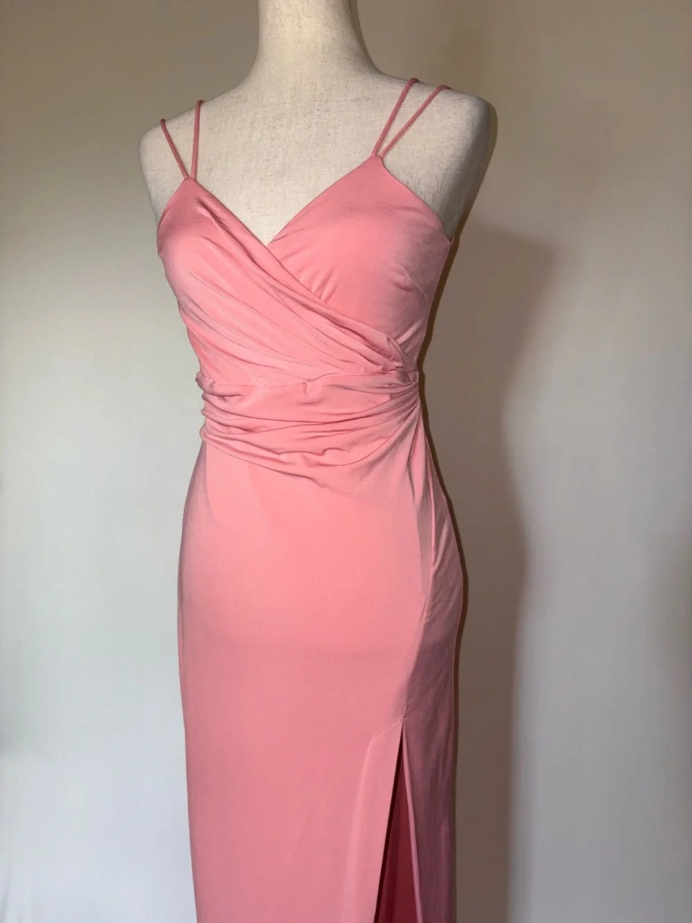 Bardot Nadia Spaghetti-Strap Maxi Dress with High Slit in Sherbert Size XS/4